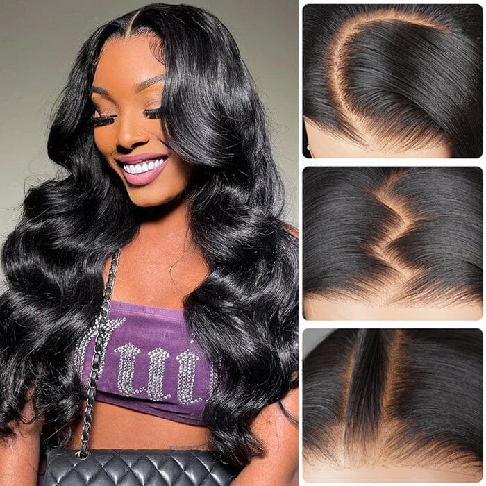 QT 70% Off Body Wave Glueless 8x5 Pre Cut Lace Wig Wavy Virgin Human Hair