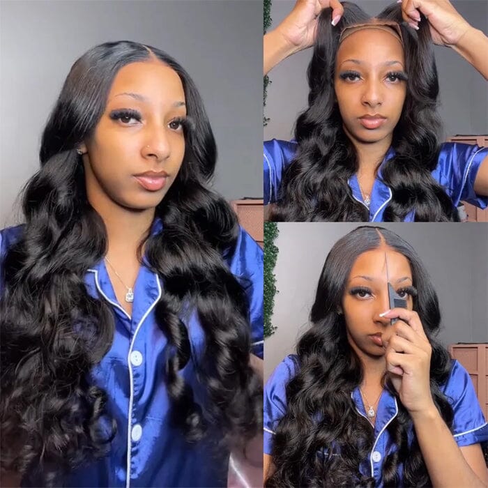 QT 70% Off Body Wave Glueless 8x5 Pre Cut Lace Wig Wavy Virgin Human Hair