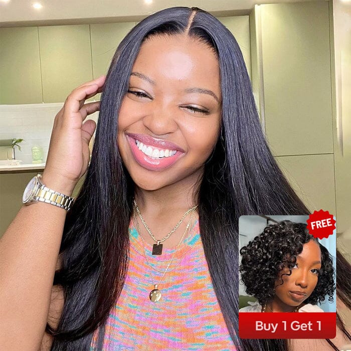 Buy Glueless Pre Cut 8*5 Lace Wig Pre Plucked Get Curly Lace Closure Wig Human Hair Free