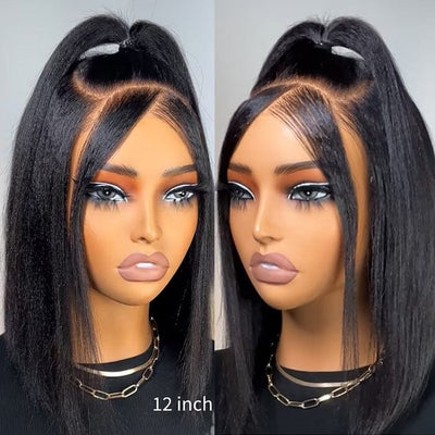 QT Clearance Sale Yaki Straight 5x5 Lace Closure Wig Glueless Virgin Human Hair ｜QT Hair