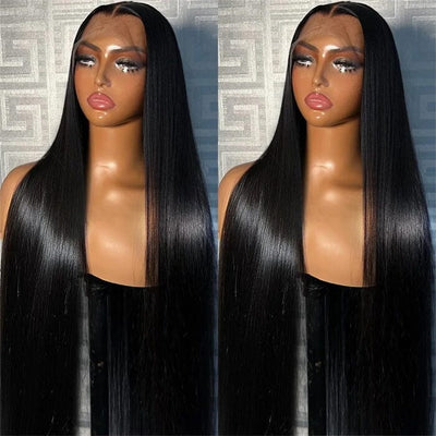 13x4 Lace Frontal Silky Straight Wigs Human Hair Natural Black Color for Women ｜QT Hair