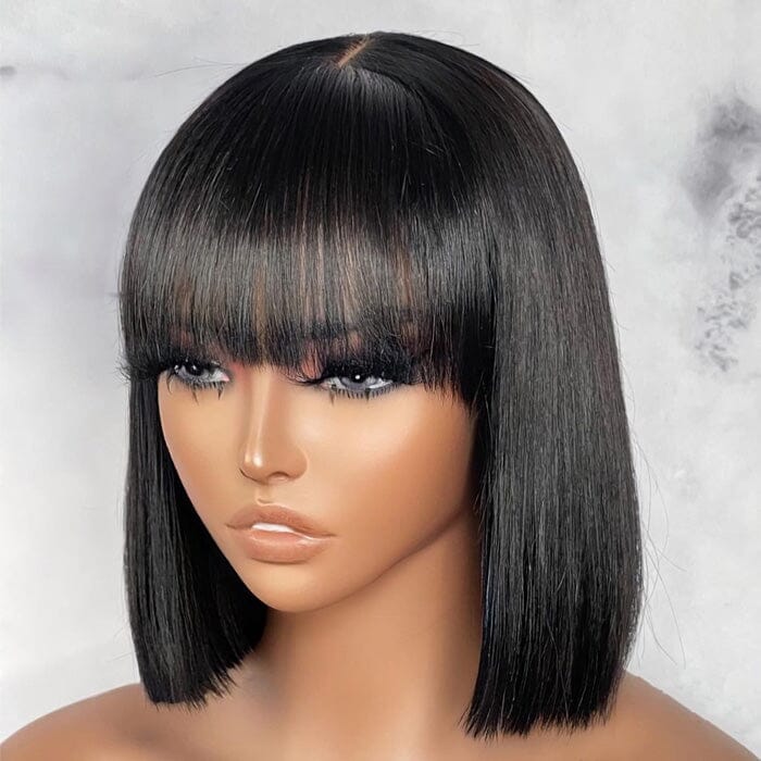 Wear and Go Glueless Lace Part Wig with Bangs Body Wave QT Virgin Human Hair ｜QT Hair