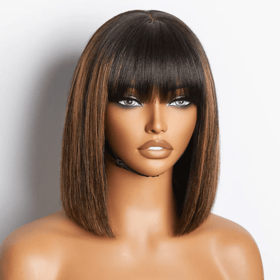 Wear and Go Glueless Lace Part Wig with Bangs Body Wave QT Virgin Human Hair ｜QT Hair