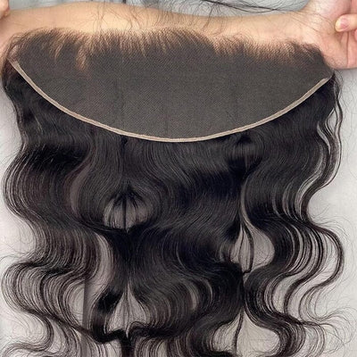 QT Straight Hair 13x4 HD Transparent Lace Frontal Pre Plucked Body Wave Human Hair