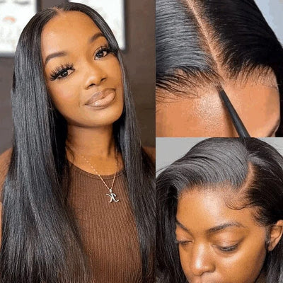 7x4.5 Put on and Go Lace Wig Pre Cut Silky Bone Straight QT Virgin Human Hair ｜QT Hair