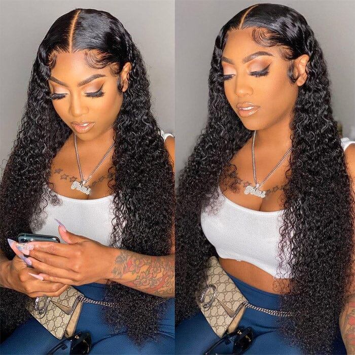 $99 OFF | Code: S99 Jerry Curly 13x4 Lace Frontal Wig QT Virgin Human Hair ｜QT Hair