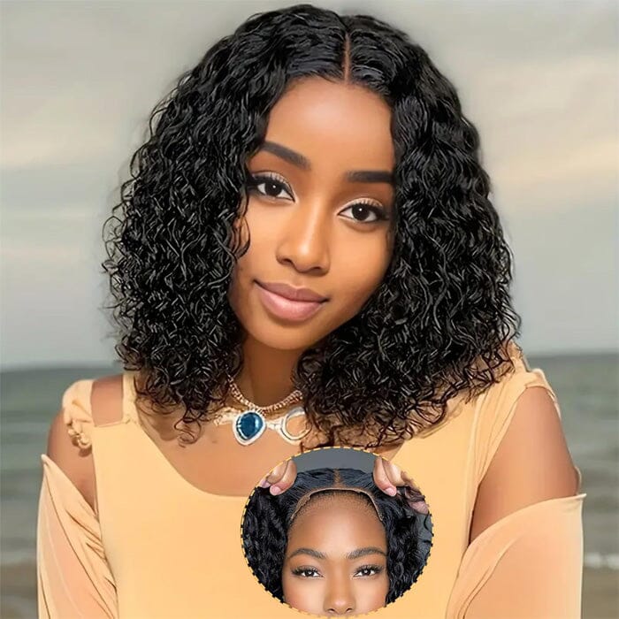 Water Wave 8x5 Lace Closure Glueless Wig Pre Cut QT Virgin Human Hair