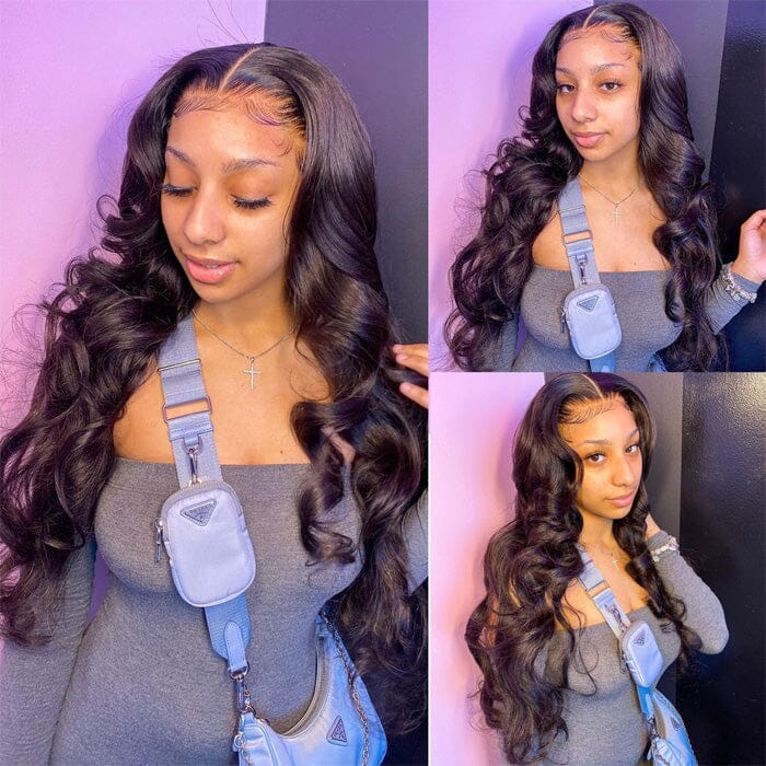 Buy Body Wave Lace Frontal Wig Virgin Human Hair Get Weave Ponytail Free ｜QT Hair