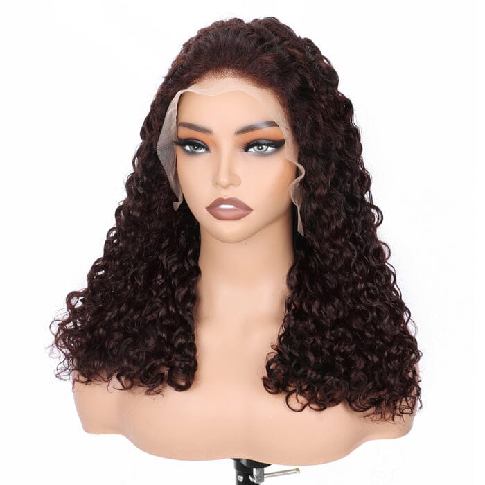 QT SDD Honey Brown Pixie Curly Lace Frontal Wig Pre Plucked Virgin Raw Human Hair