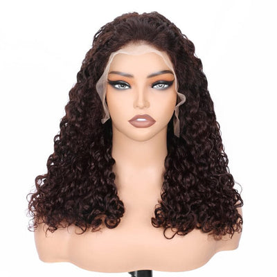 QT SDD Honey Brown Pixie Curly Lace Frontal Wig Pre Plucked Virgin Raw Human Hair