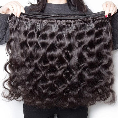 Brazilian Body Wave Human Virgin Hair 4 Bundles Deals Natural Black Color for Women ｜QT Hair