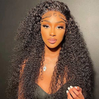 Kinky Curly 13x4 HD Lace Frontal Wigs Virgin Human Hair Pre Plucked for Women ｜QT Hair