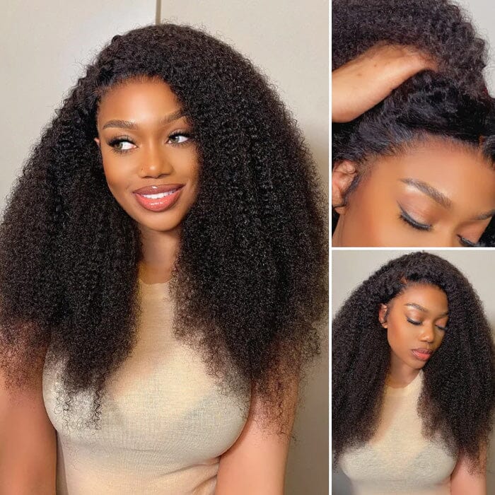 Kinky Curly 13x4 HD Lace Frontal Wigs Virgin Human Hair Pre Plucked for Women ｜QT Hair