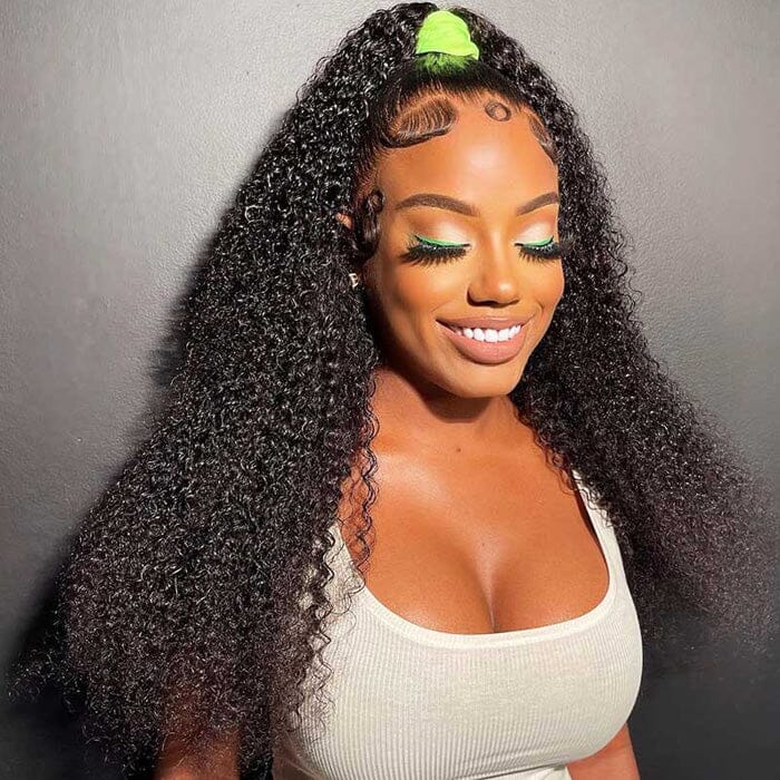 Kinky Curly 13x4 HD Lace Frontal Wigs Virgin Human Hair Pre Plucked for Women ｜QT Hair