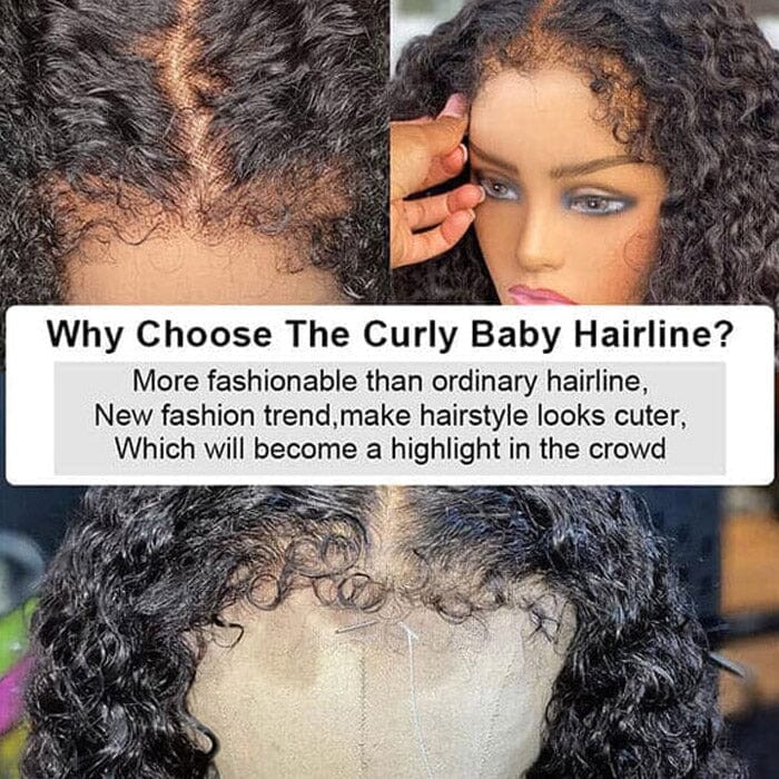 Kinky Curly 13x4 Lace Front Wigs with Curly Edge Human Hair 180% Density ｜QT Hair