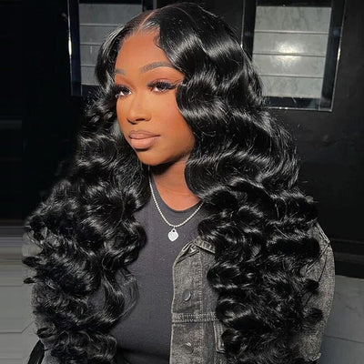 Loose Deep Wave 360 Lace Frontal Wigs Pre Plucked Invisi Strap Snug Fit Virgin Human Hair