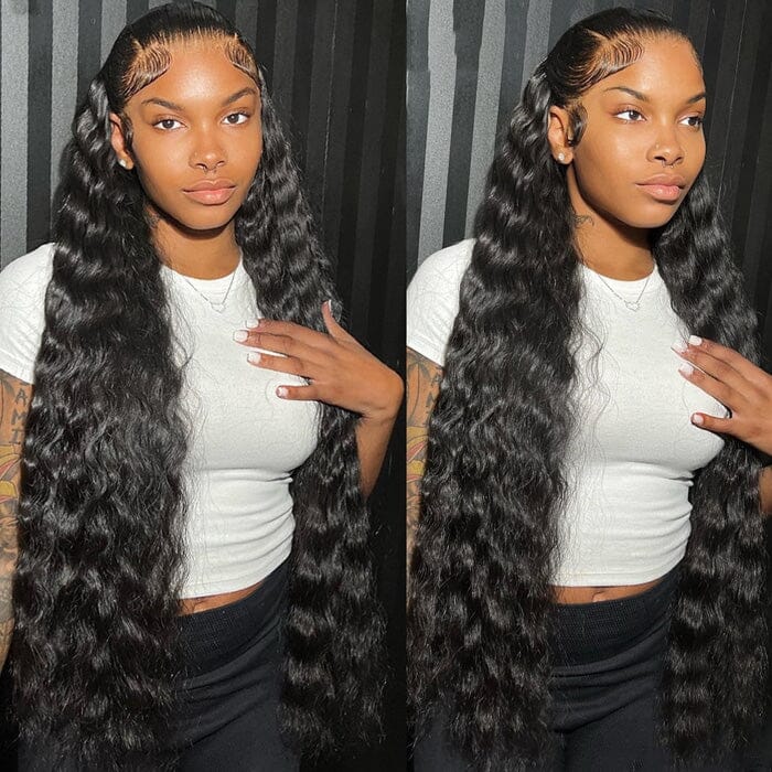 Loose Deep Wave 360 Lace Frontal Wigs Pre Plucked Invisi Strap Snug Fit Virgin Human Hair