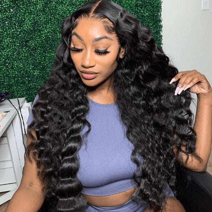 Loose Deep Wave 4x4 Lace Closure Human Hair Wig Pre Plucked for Women ｜QT Hair