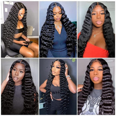 Buy Loose Deep Wave Virgin Human Hair Bundles Get 4x4 Transparent Lace Closure Free