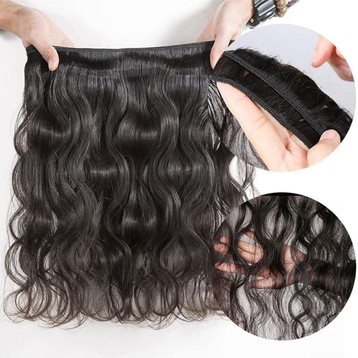 Brazilian Body Wave 4 Pcs Hair Bundles with Lace Closure 100% Unprocessed Human Hair ｜QT Hair