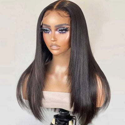 Medium Length Straight Face Framing Lace Front Wigs Layered Haircut for Women ｜QT Hair