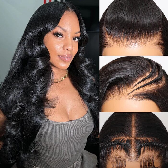 Pre Cut Glueless 8x5 Lace Closure Wig Body Wave QT Virgin Human Hair