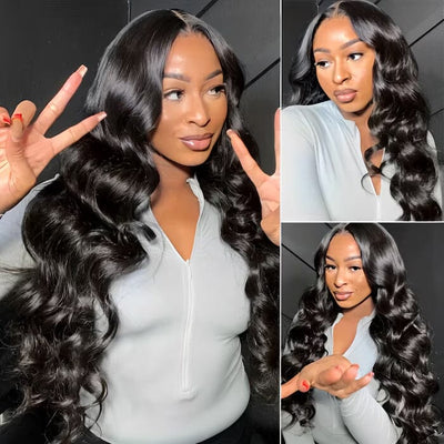 QT 70% Off Body Wave Glueless 8x5 Pre Cut Lace Wig Wavy Virgin Human Hair