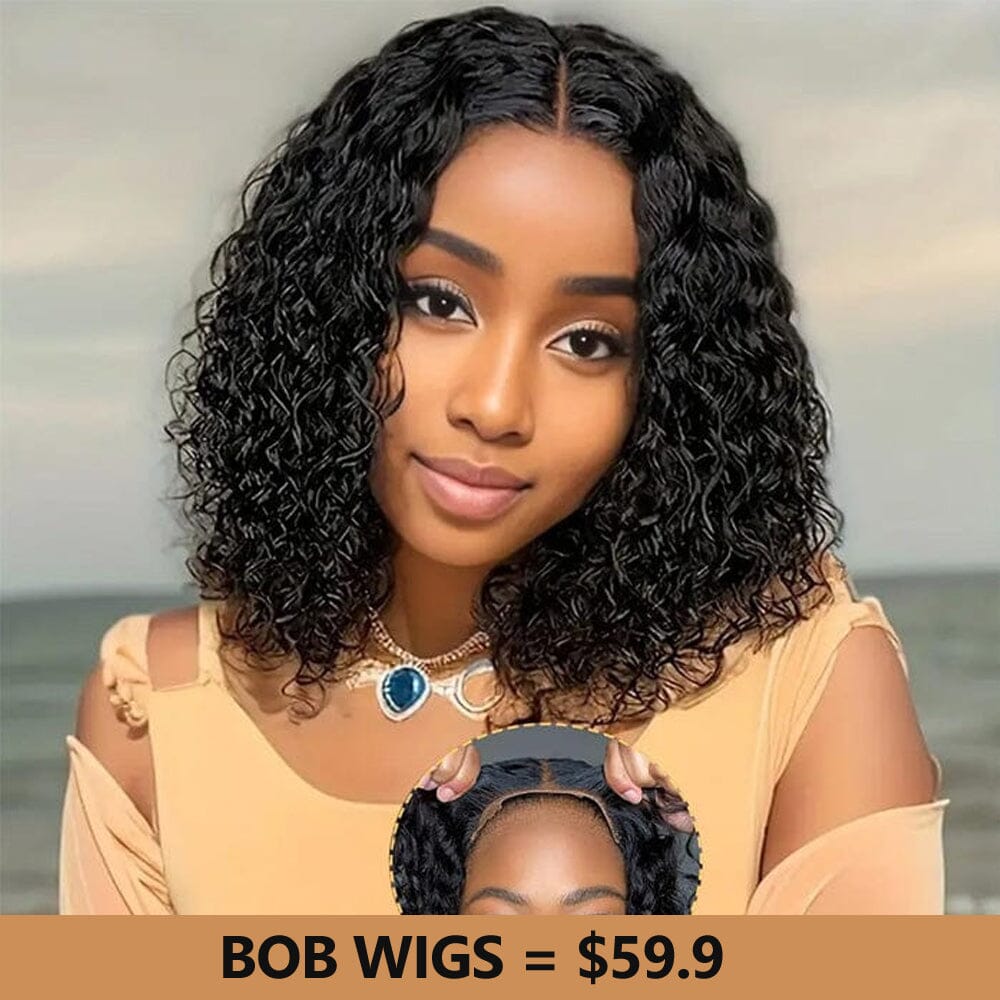 Pre Cut Glueless 5x5 Lace Closure Short Bob Wigs Pre Plucked Human Hair Flash Sale