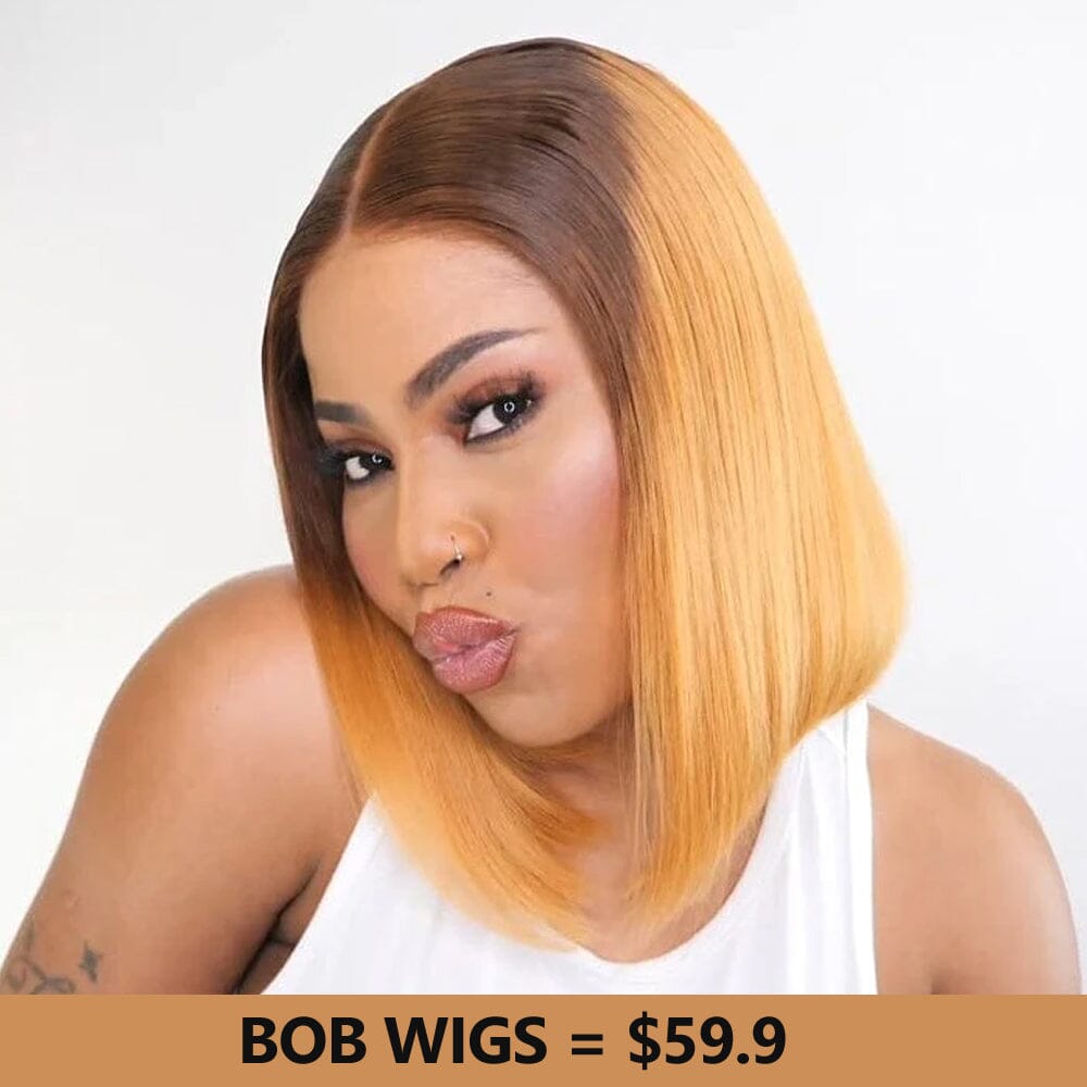 Pre Cut Glueless 5x5 Lace Closure Short Bob Wigs Pre Plucked Human Hair Flash Sale