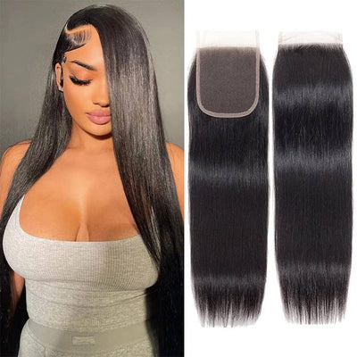 QT 5x5 Transparent Lace Closure Pre Plucked Virgin Human Hair ｜QT Hair