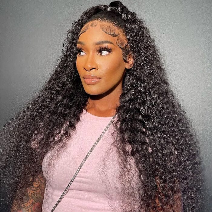 QT Deep Wave 13x6 Lace Frontal Wig with Baby Hair Curly Human Hair ｜QT Hair