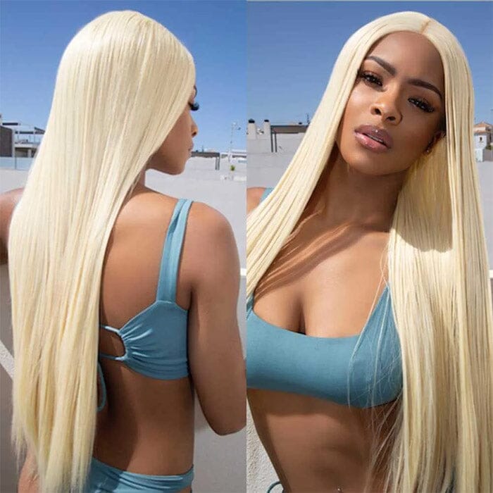 QT Hair 613 Honey Blonde Transparent Lace Frontal Wigs Human Hair Pre Plucked ｜QT Hair