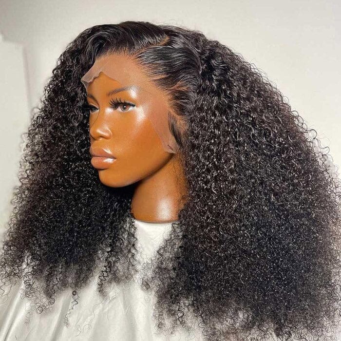 QT Hair Afro Kinky Curly 13x4 Transparent Lace Frontal Wig Virgin Human Hair ｜QT Hair