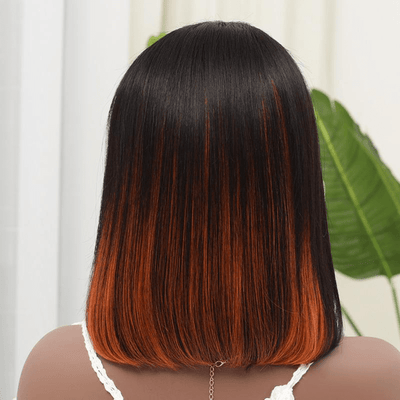 QT Hair Black Color Ombre Highlight Orange Ginger Lace Frontal Wig Human Hair ｜QT Hair