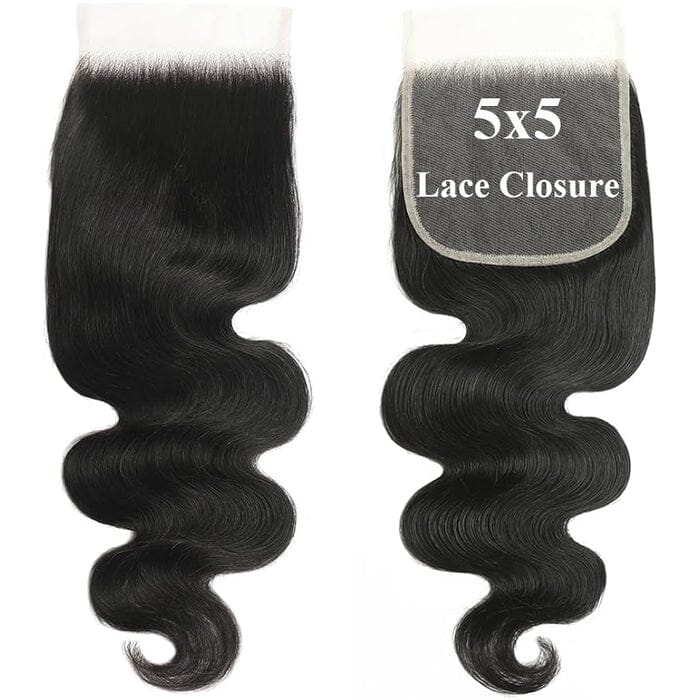 QT Hair Body Wave 5x5 HD Lace Closure Pre Plucked Straight Virgin Human Hair