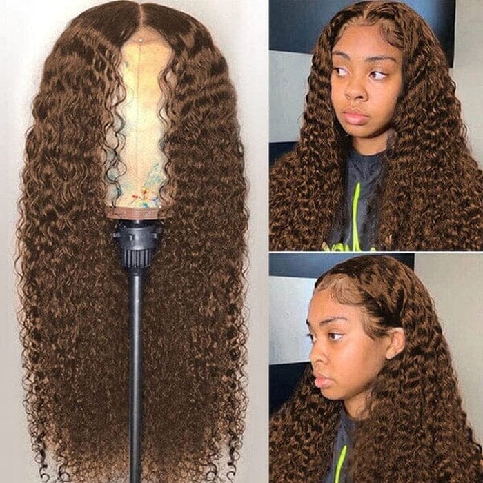 QT Hair Brown Color Jerry Curly Lace Wigs Pre Plucked Chocolate Human Hair ｜QT Hair