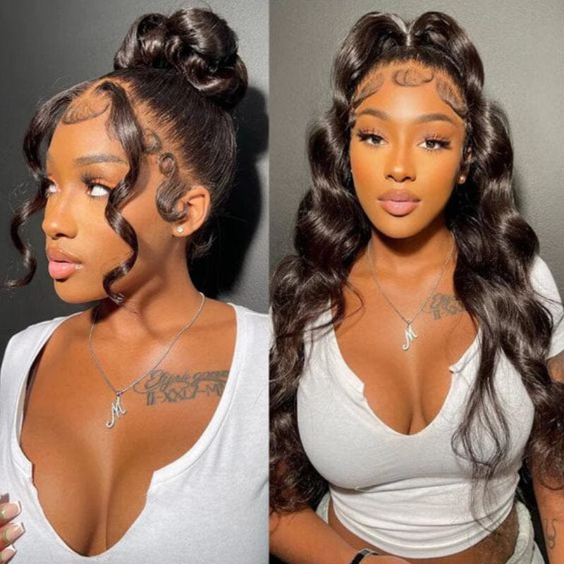 QT Invisi Drawstring Wear Go Snug Fit 360 Lace Frontal Wig Body Wave Human Hair