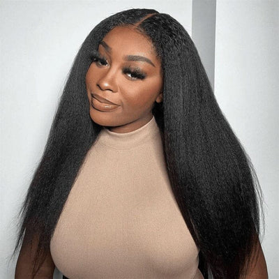 QT Kinky Straight 4x4 Transparent Lace Closure Wigs Human Hair for Women ｜QT Hair