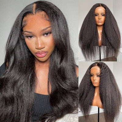 QT Kinky Straight 4x4 Transparent Lace Closure Wigs Human Hair for Women ｜QT Hair