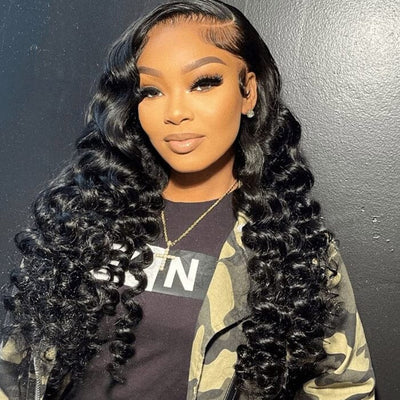 QT Loose Wave Lace Closure Wigs Pre Plucked Loose Curly Human Hair ｜QT Hair