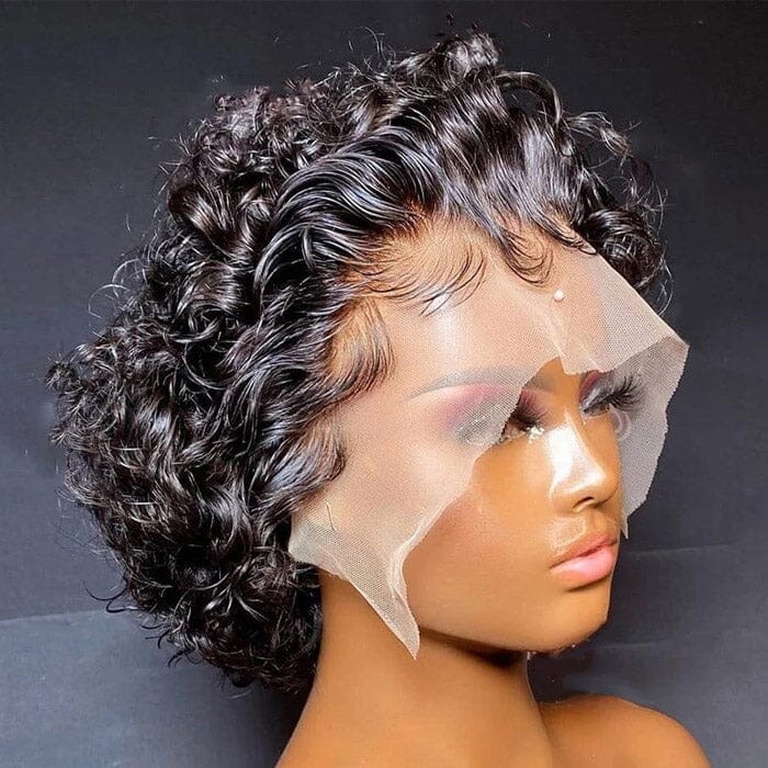 QT Pixie Cut Wig Human Hair Short Curly 13x1 Lace Front Wigs Human Hair ｜QT Hair