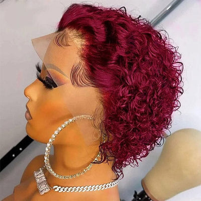 QT Pixie Cut Wig Human Hair Short Curly 13x1 Lace Front Wigs Human Hair ｜QT Hair