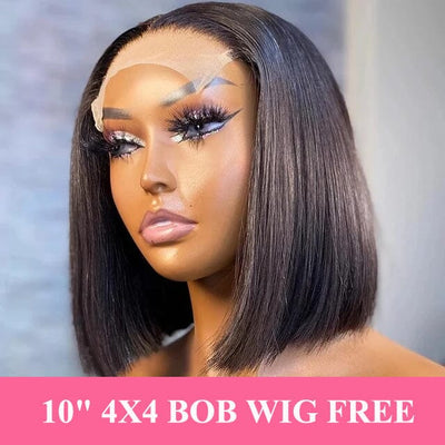 Buy 13x4 Lace Frontal Wig Water Wave Virgin Human Hair Get 10" Bob Wig Free ｜QT Hair