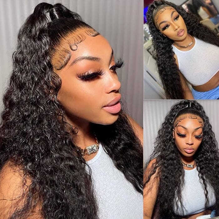 Water Wave Invisi Strap Snug Fit 360 Transparent Lace Frontal Wig Virgin Human Hair