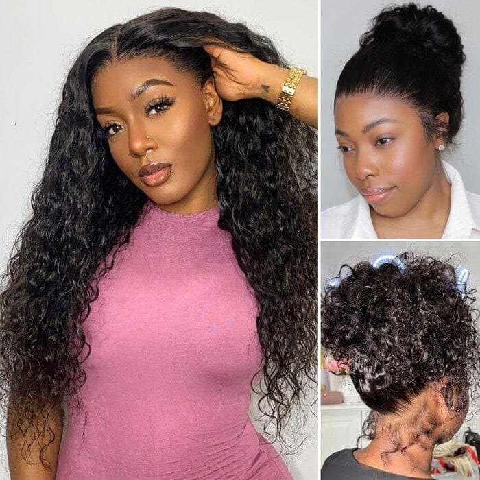 Water Wave Invisi Strap Snug Fit 360 Transparent Lace Frontal Wig Virgin Human Hair