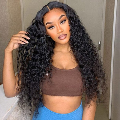 Wet and Wavy 5x5 Transparent Lace Closure Wig Water Wave Human Hair ｜QT Hair