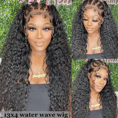 Wet and Wavy 5x5 Transparent Lace Closure Wig Water Wave Human Hair ｜QT Hair