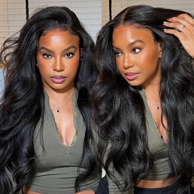 Yaki Straight Glueless 8x5 Pre Cut Lace Wig Pre Plucked QT Virgin Human Hair