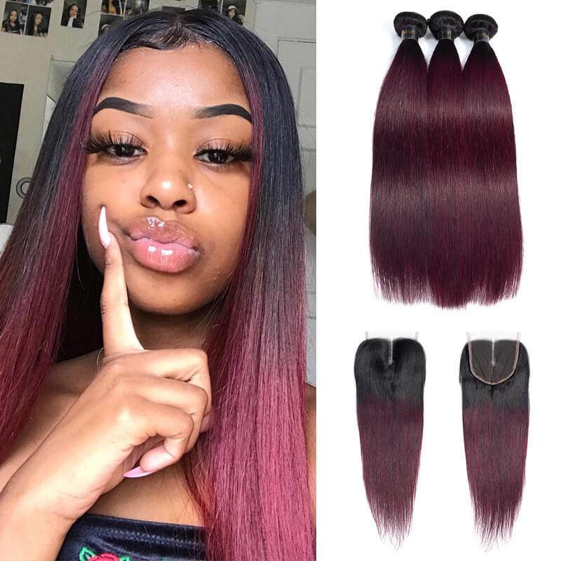 Qt hair bundles with lace frontal straight best sale