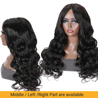 Body Wave V Part Wigs No Leave Out Natural Scalp Protective Wigs Beginner Friendly U Part Human Hair Wigs Brazilian Virgin Human Hair Wigs for Black Women ｜QT Hair